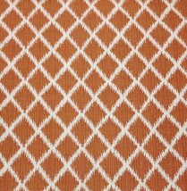 Ballard Designs Soledad Rust Orange Lattice Diamond Outdoor Fabric 5.1 Yards - £68.99 GBP