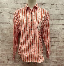 Vintage Dockers Shirt Women M NEW Button-Down 80&#39;s Western Print Red Stripe - £31.17 GBP