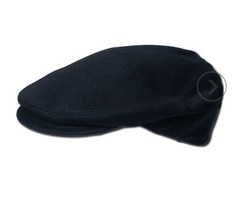 LUIGI BARONI Cashmere Wool Seifter Newsboy Flat Cap Black Hat Italy M - $34.65