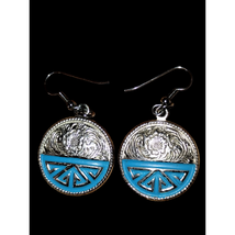 Gorgeous vintage southwestern style earrings silver and turquoise color - £18.64 GBP