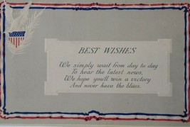 Patriotic Red White Blue US Eagle Flag Best Wishes Postcard Liberty Series 224 - $5.40