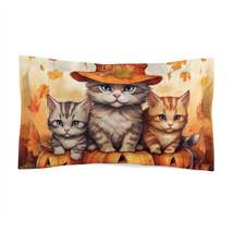 Kitty Cat Kittens Halloween - Cute Furries on Pumpkin - Festive Feline Decor - M - $67.10 - $72.40