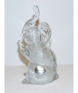 EXQUISITE MURANO ITALY ART GLASS ELEPHANT SILVER AVENTURINE 6 1/2&quot; SCULP... - $113.84