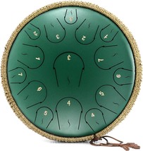 Steel Tongue Drum - Lidguni 15 Note 14 Inch - Percussion Instrument -, Green - £73.23 GBP