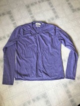 Weatherproof Vintage Sz L Purple Cotton Cashmere V Neck Sweater Lightweight - £23.69 GBP