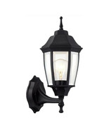 Hampton Bay 14.37&quot; Black Outdoor Wall Lantern Sconce 1-Light Dusk-to-Daw... - $41.48