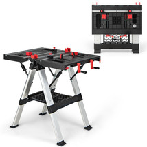 Portable Folding Worktable &amp; Sawhorse Clamping Workstation For Diy Woodw... - £175.85 GBP