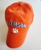 Clemson Tigers Baseball Hat Cap Orange White Paw Print Adjustable Strap Back - £7.88 GBP