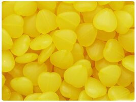 BeadTin Yellow Translucent 14mm Heart Plastic Craft Beads (60pcs) - $2.39