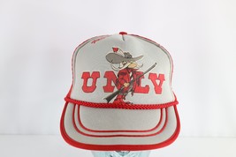 Vintage 80s Distressed UNLV Running Rebels Spell Out Roped Trucker Hat S... - $49.45