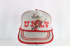 Vintage 80s Distressed UNLV Running Rebels Spell Out Roped Trucker Hat S... - £38.72 GBP