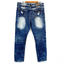 Victorious Premium Denim Mens 38x32 Jeans Distressed Pain Splatter Grunge   - £38.46 GBP