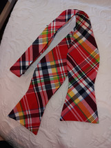 Unbranded Men&#39;s Red Blue White Green Yellow Plaid Bow Tie Adjustable Osfa Nwt - $6.92