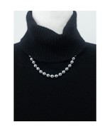 Napier Signed Steel Blue Beaded Necklace 17&quot; Vintage Classic Jewelry - $148.58 MXN