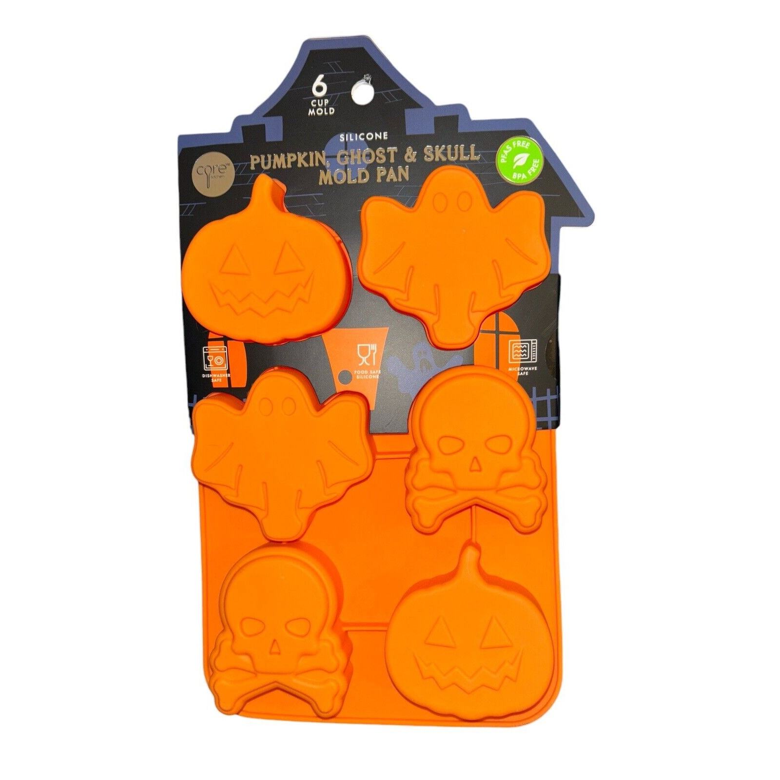 New Halloween Pumpkin Cake Pan Core Kitchen Silicone Molds Ghost Skull 6... - $5.89