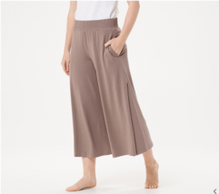 AnyBody Cozy Knit Wide-Leg Pants with Side Slit, Smokey Taupe, XX-Small, A353778 - £9.01 GBP