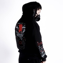 KRMLN Techwear Pullover Hoodie Jacket Crimson, Cyberpunk Waterproof hoodie - $100.00