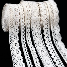 Vintage Lace Ribbon, Lace Trim, Crochet Lace Scalloped Edge For Bridal W... - £20.77 GBP