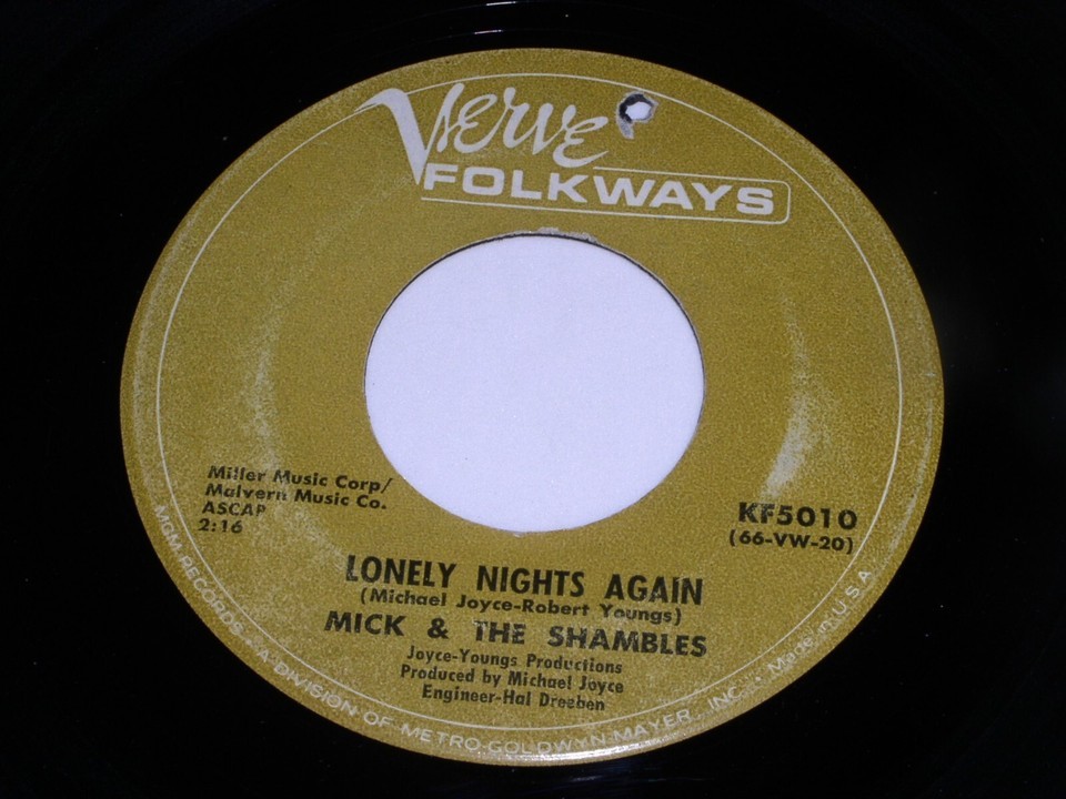 Mick &amp; The Shambles Lonely Nights Again Girls Girls 45 Rpm Record Folkwa... - $29.99