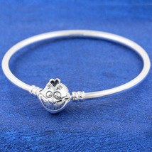 925 Sterling Silver Disney Alice in Wonderland Cheshire Cat Clasp Moments Bangle - £23.04 GBP