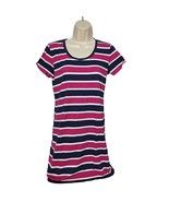 Tommy Bahama Women&#39;s T Shirt Dress Size XS Blue Pink White Striped Short... - £31.83 GBP