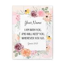  Personalized Genesis 28:15 I Am With You Bible Verse Canvas Chr - £60.66 GBP+