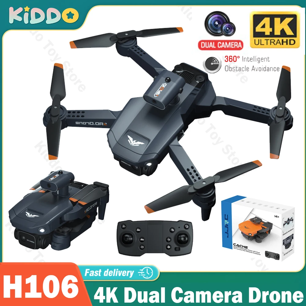 JJRC H106 RC Drone with 4K Dual Camera Professional Quadcopter Foldable Dro - £54.07 GBP+