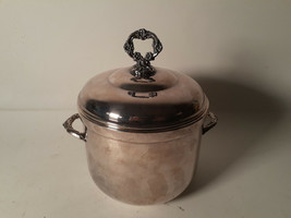 1950&#39;s Silverplated Ice Bucket with Milk Glass Insert - £12.63 GBP