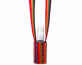 Tribal Striped Material Hand Sanitizer Holder Necklace with Empty Bottle - Women - £11.66 GBP