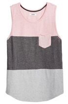 Univibe Mens Gray Pink Pocket Scoop-neck Sleeveless Tank, Size Small - $10.89