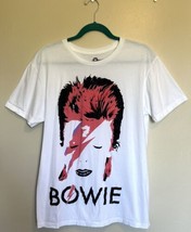 David Bowie Graphic T Shirt Size Large White Black Red Cotton Short Slee... - $21.78