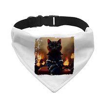 Funny Cat Art Pet Bandana Collar - Fireman Scarf Collar - Printed Dog Bandana (S - £13.30 GBP