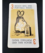 1965 Mystery Date board game replacement card yellow # 3 beach bag &amp; radio - £3.90 GBP