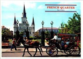 Louisiana New Orleans French Quarter Jackson Square Horse Carriage VTG Postcard - £7.53 GBP