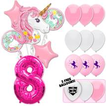 Pretty In Pink Unicorn Deluxe Balloon Bouquet - Pink Number 8 - £26.37 GBP