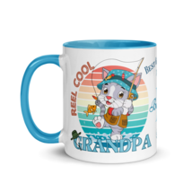 Personalized Coffee Mug 11oz | Reel Cool Grandpa Best Grandpa Ever Cat T... - £23.12 GBP