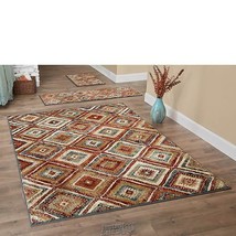 Tamarai-3-piece rug set 22"X31", 22"X59", and 5"X7" Cielo Design Spot Clean - £98.71 GBP