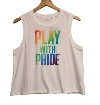 Dsg Womens Large White Play With Pride Graphic Print Tank Top  - $14.85