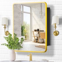 Movo Gold Metal Framed 24 Inch X 30 Inch Bathroom Medicine Cabinet With ... - £281.42 GBP