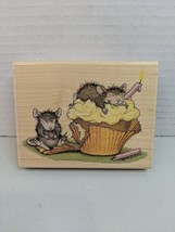 Stampabilities 2002 House Mouse &quot;Birthday Cake&quot; Wood Rubber Stamp  - £14.72 GBP