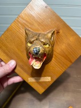 Cub Boy Scout scouts brown plaster wolf head handmade plaque unique - $50.00