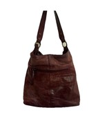 Nino Bossi Medium Size Chocolate Brown Leather HOBO Shoulder Handbag - $33.85 CAD