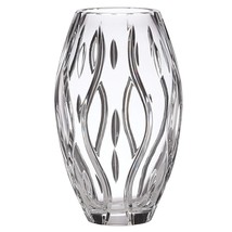 Lenox Irish Spring Crystal Clear Vase Flower Wavey Hand Cut 10&quot; Ireland Gift NEW - £127.50 GBP