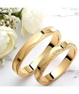 Wavy Wedding Band-4mm Wedding Bands Set-Matching Rings-Engrave Band Rings - $997.87 CAD+