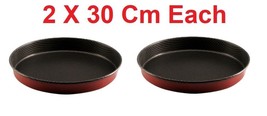 2 Tefal Pizza Tray Set 30 cm Each Non Stick High Quality Coated In France - £106.31 GBP