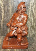 1994 Wetherbee Fireman Fire Hydrant Red Mill Figurine Hand Crafted Décor... - $27.69