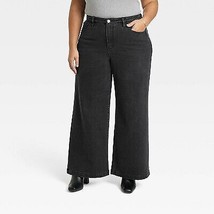 Women&#39;s High-Rise Wide Leg Jeans - Ava &amp; Viv Charcoal Gray 17 - $23.99