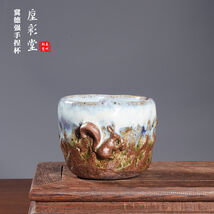 Jun Glaze Kiln Change Ceramic Tea Cup - Chinese Artisan Kung Fu Teacup - €772,86 EUR
