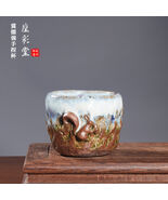 Jun Glaze Kiln Change Ceramic Tea Cup - Chinese Artisan Kung Fu Teacup - $900.00