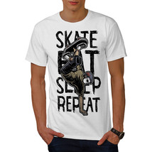Wellcoda Skate Eat Sleep Mens T-shirt, Slogan Graphic Design Printed Tee - £14.92 GBP+